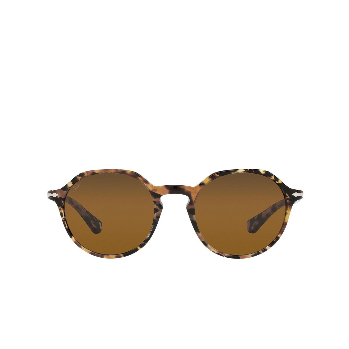 Persol® Irregular Sunglasses: PO3255S color Tortoise Brown 108133 - front view.