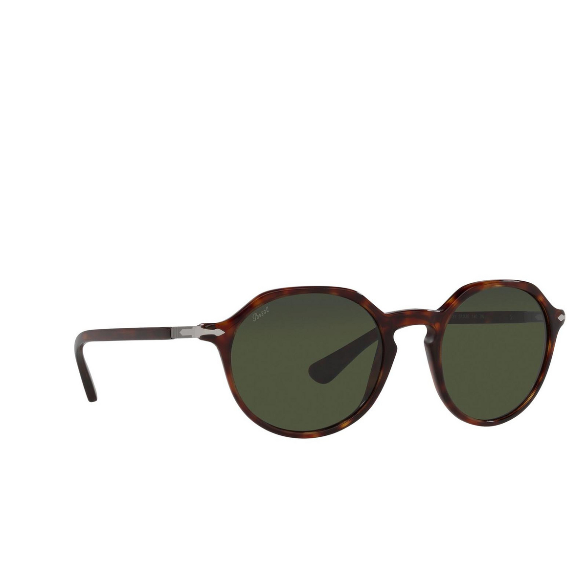 Persol® Irregular Sunglasses: PO3255S color Havana 24/31 - three-quarters view.