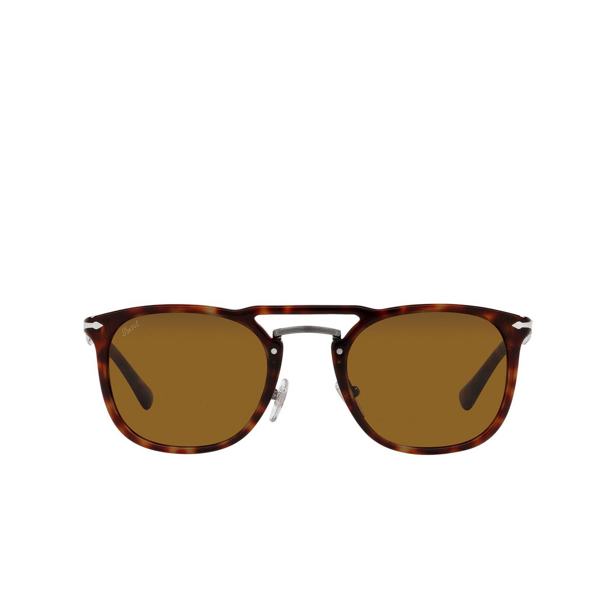 Persol® Square Sunglasses: PO3265S color Havana & Gunmetal 24/33 - front view.