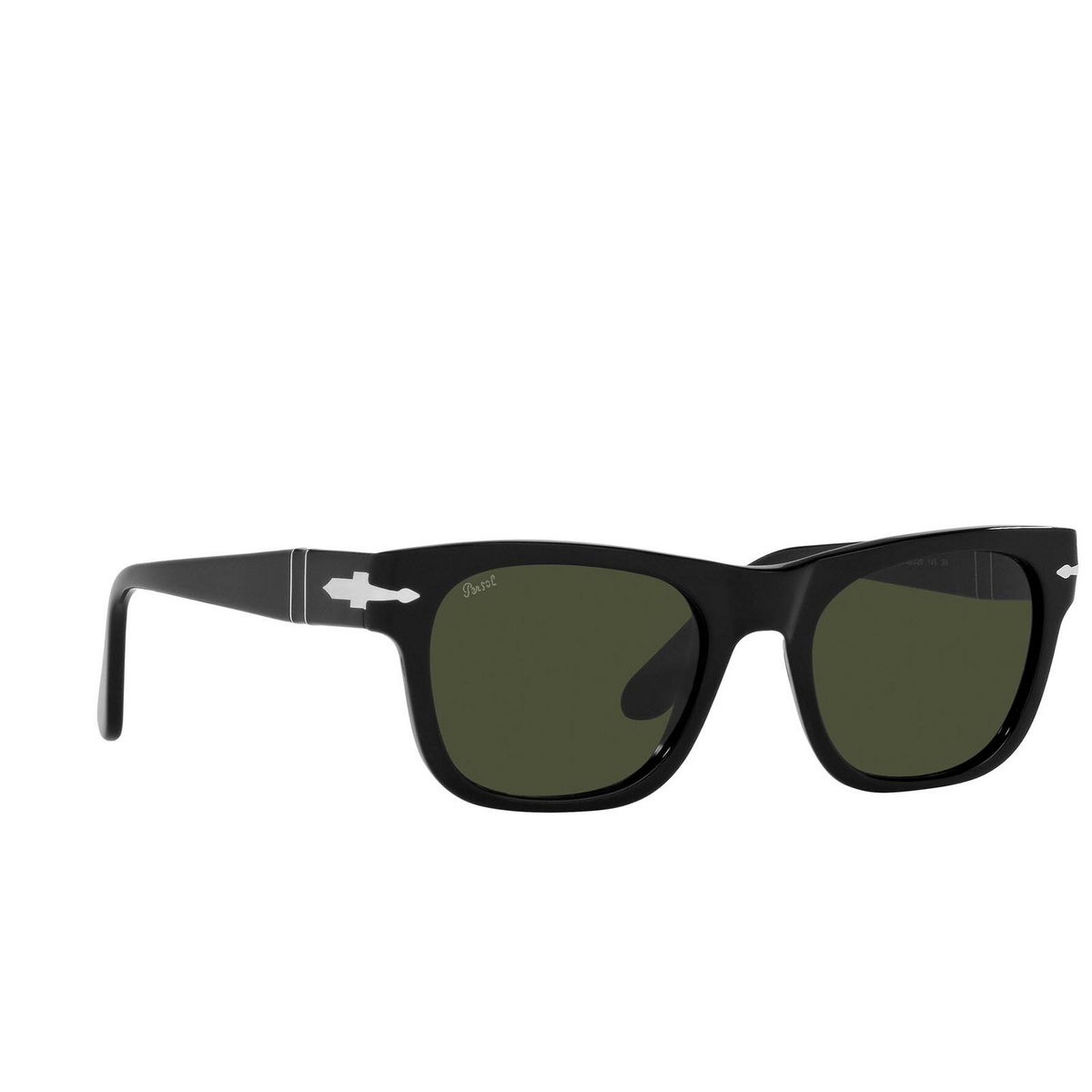 Persol® Rectangle Sunglasses: PO3269S color Black 95/31 - three-quarters view.