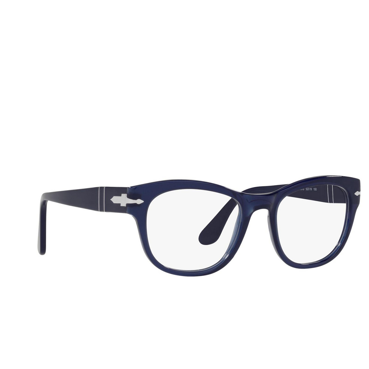 Persol® Square Eyeglasses: PO3270V color Cobalto 181 - three-quarters view.