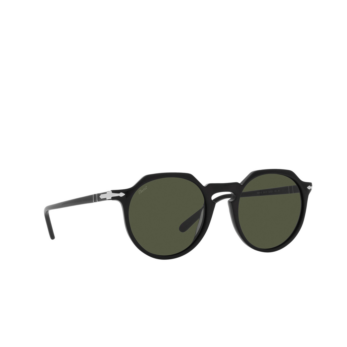 Persol® Irregular Sunglasses: PO3281S color Black 95/31 - three-quarters view.