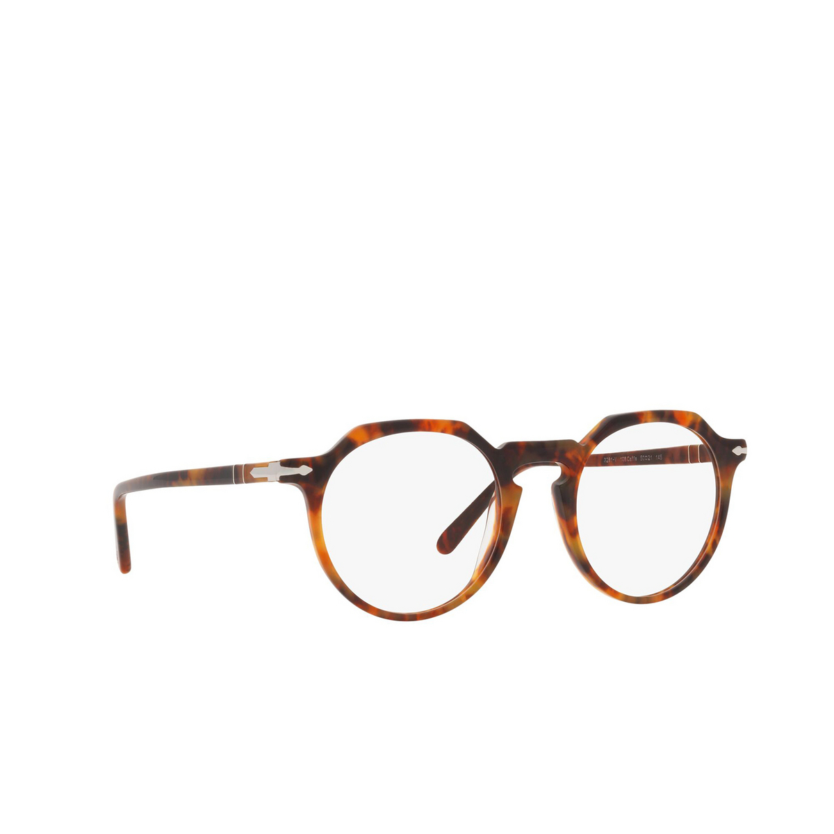 Persol® Irregular Eyeglasses: PO3281V color Caffe 108 - three-quarters view.