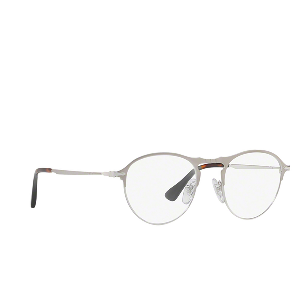 Persol PO7092V Eyeglasses 1068 Matte Silver / Silver - three-quarters view