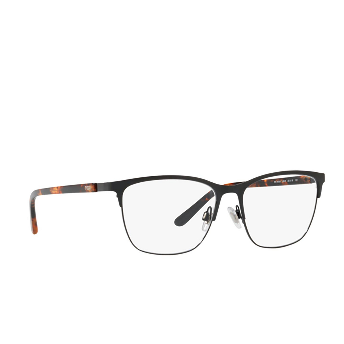 Polo Ralph Lauren® Square Eyeglasses: PH1184 color Shiny Black 9003 - three-quarters view.