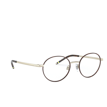 Polo Ralph Lauren PH1193 Eyeglasses 9393 havana on shiny pale gold - three-quarters view