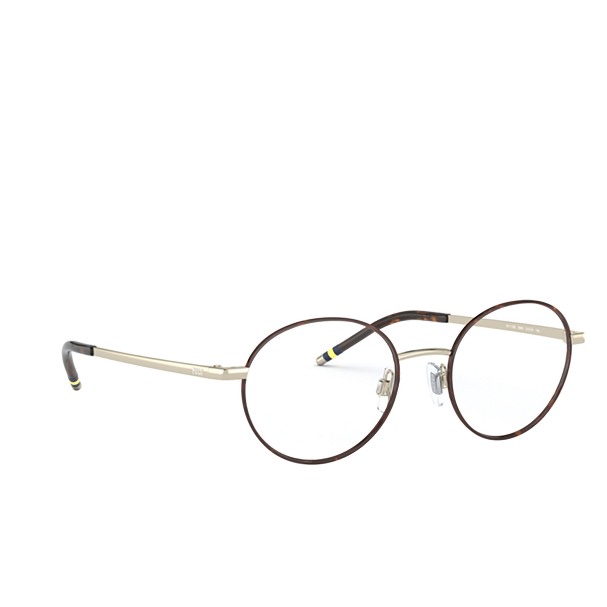 Polo Ralph Lauren PH1193 Eyeglasses 9393 HAVANA ON SHINY PALE GOLD - three-quarters view