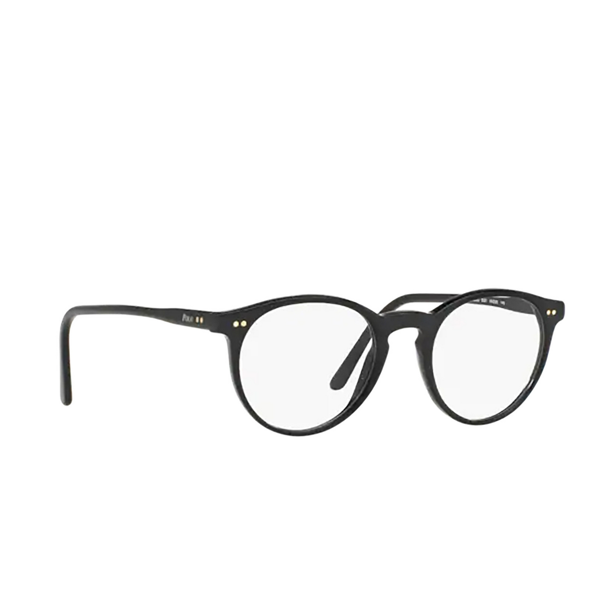 Polo Ralph Lauren® Round Eyeglasses: PH2083 color Shiny Black 5001 - three-quarters view.