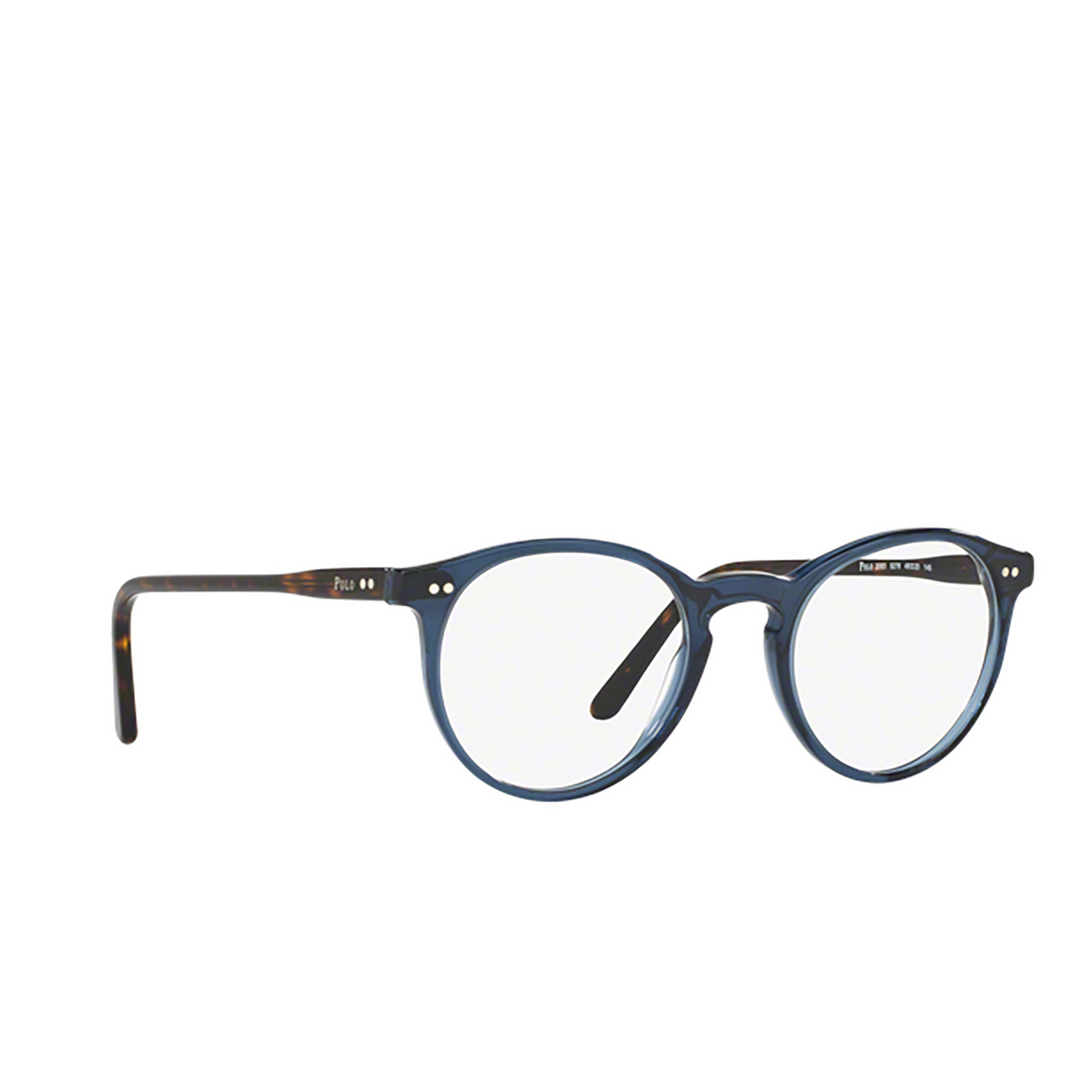 Polo Ralph Lauren PH2083 Eyeglasses 5276 SHINY TRANSPARENT BLUE - three-quarters view