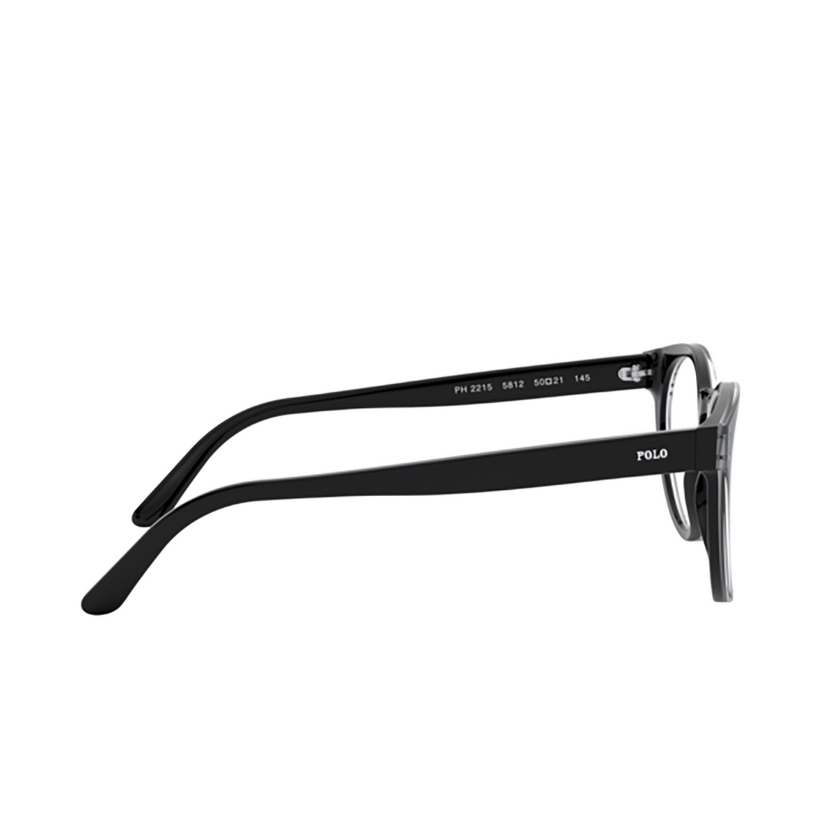 Polo Ralph Lauren® Round Eyeglasses: PH2215 color Shiny Crystal On Black 5812 - product thumbnail 3/3.