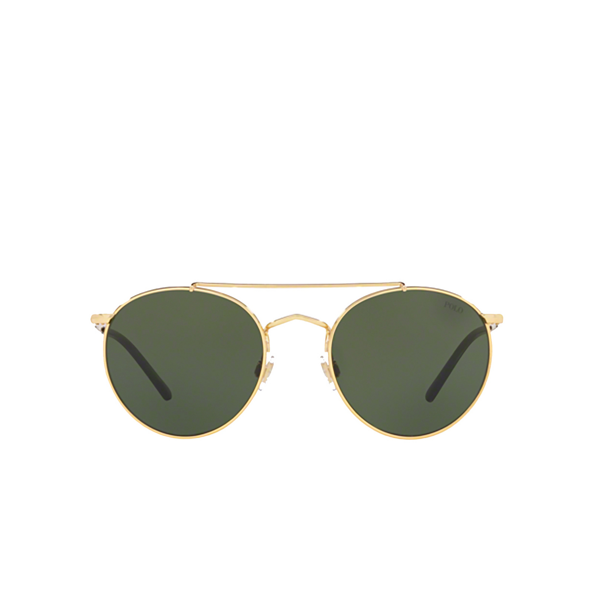 Polo Ralph Lauren® Round Sunglasses: PH3114 color Shiny Gold 900471 - front view.