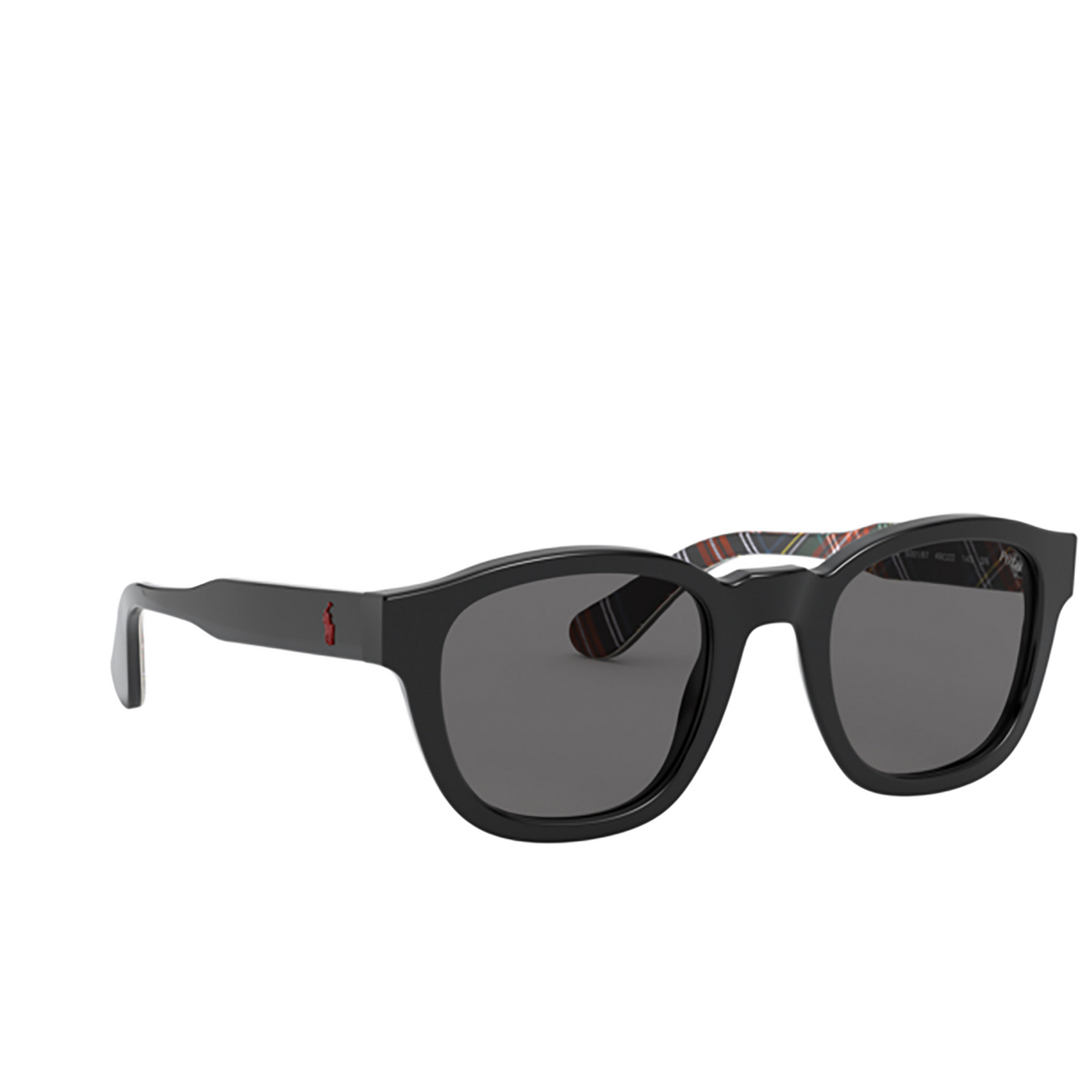 Polo Ralph Lauren® Square Sunglasses: PH4159 color Shiny Black 500187 - three-quarters view.