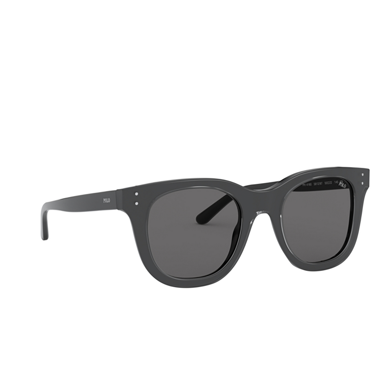 Polo Ralph Lauren® Square Sunglasses: PH4160 color Shiny Crystal On Black 581287 - three-quarters view.