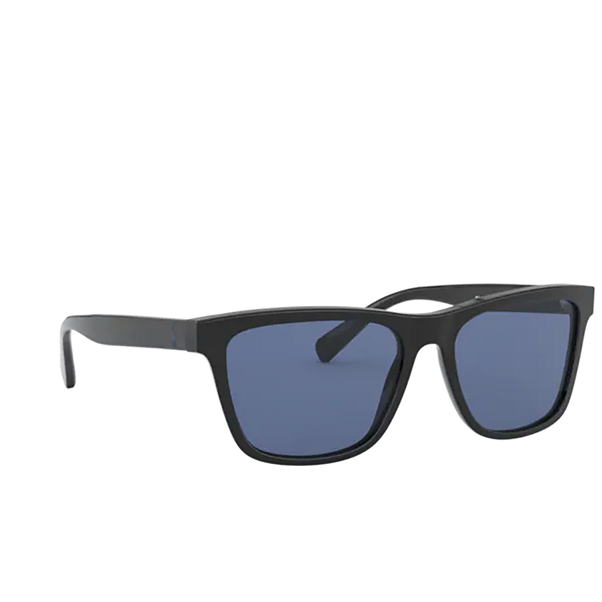 Polo Ralph Lauren® Square Sunglasses: PH4167 color Shiny Black 500180 - three-quarters view.