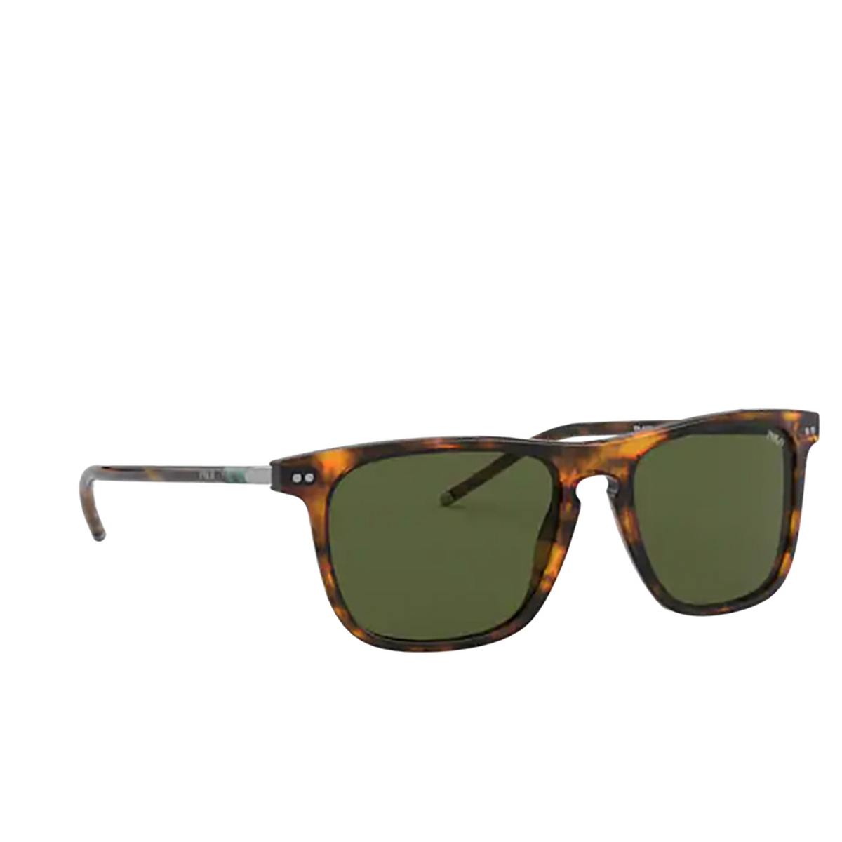 Polo Ralph Lauren® Square Sunglasses: PH4168 color Shiny Jerry Havana 501771 - three-quarters view.
