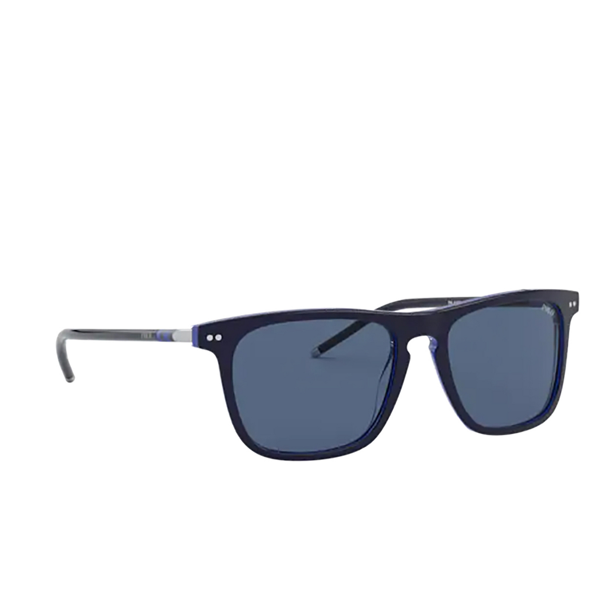 Polo Ralph Lauren PH4168 Sunglasses 586580 SHINY NAVY BLUE ON ROYAL BLUE - three-quarters view