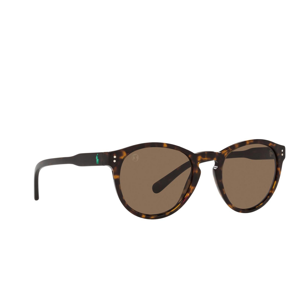 Polo Ralph Lauren® Round Sunglasses: PH4172 color Shiny Dark Havana 595473 - three-quarters view.