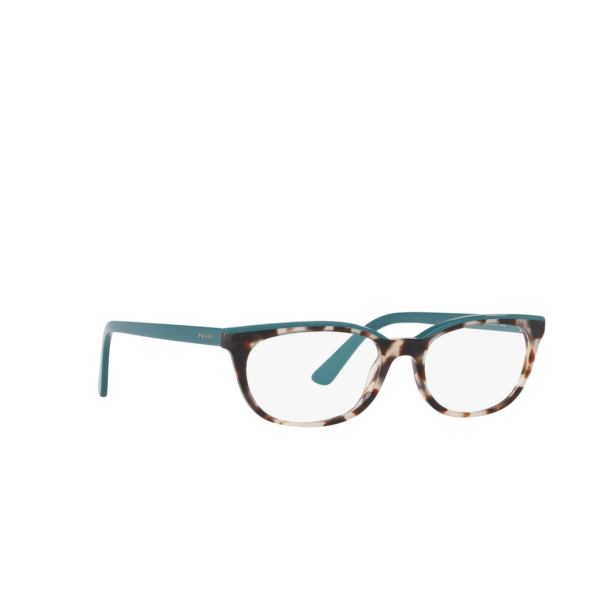 Prada® Oval Eyeglasses: Catwalk PR 13VV color Spotted Brown 4751O1 - three-quarters view.