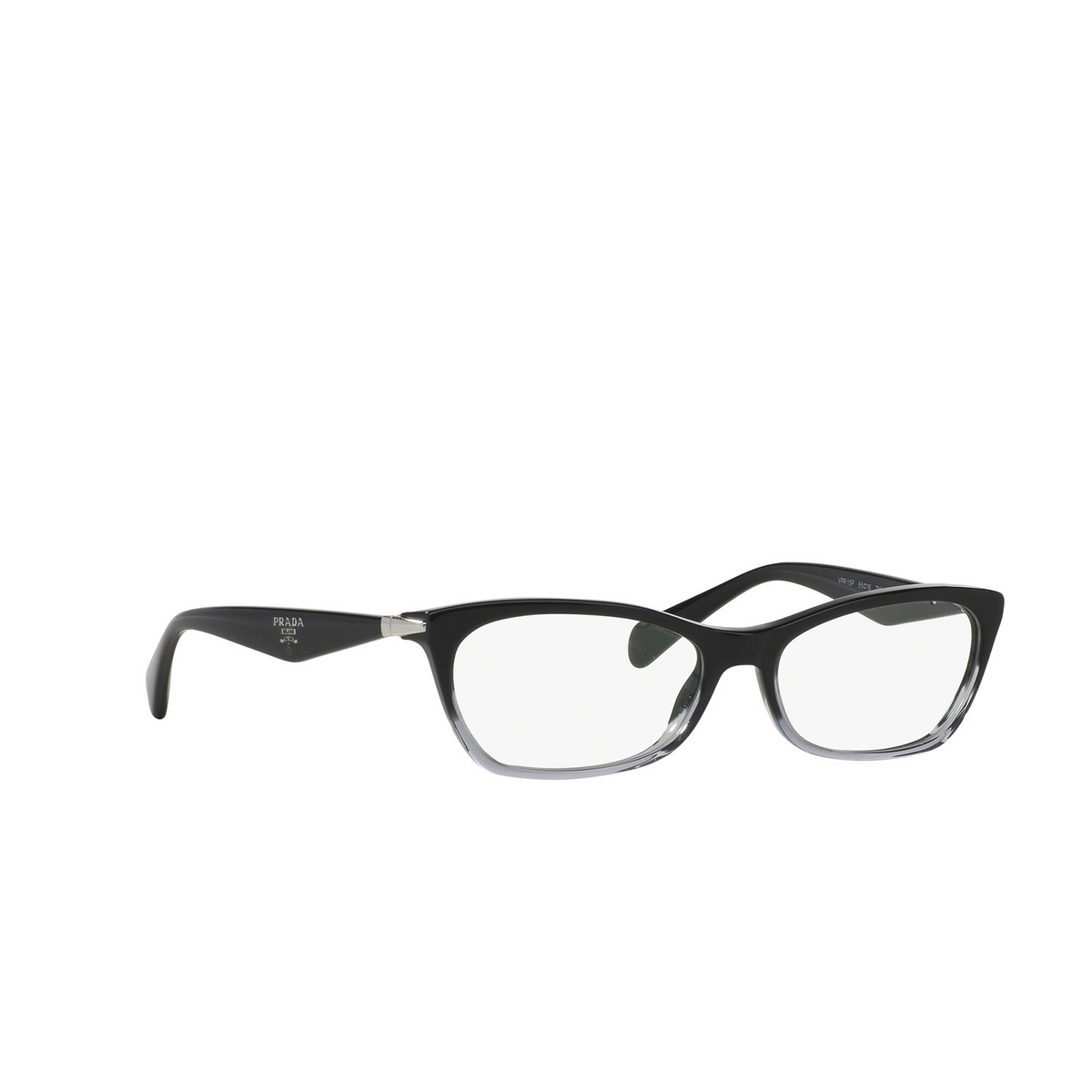 Prada CATWALK Eyeglasses ZYY1O1 Black Gradient Transparent - three-quarters view