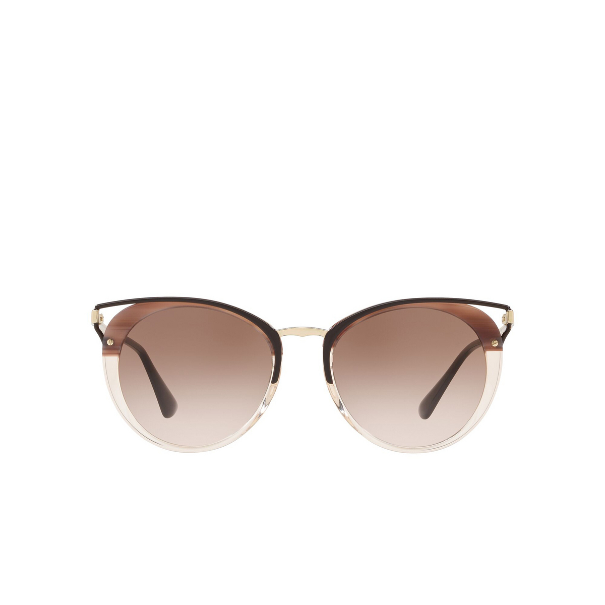 Prada® Cat-eye Sunglasses: PR 66TS color Striped Brown LMN0A6 - front view.