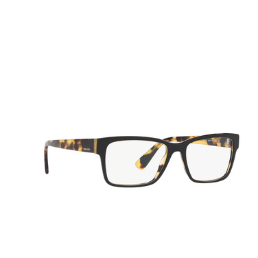 Prada HERITAGE Eyeglasses nai1o1 top black / medium havana - three-quarters view