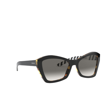 Prada PR 07XS Sunglasses NAI130 top black / medium havana - three-quarters view