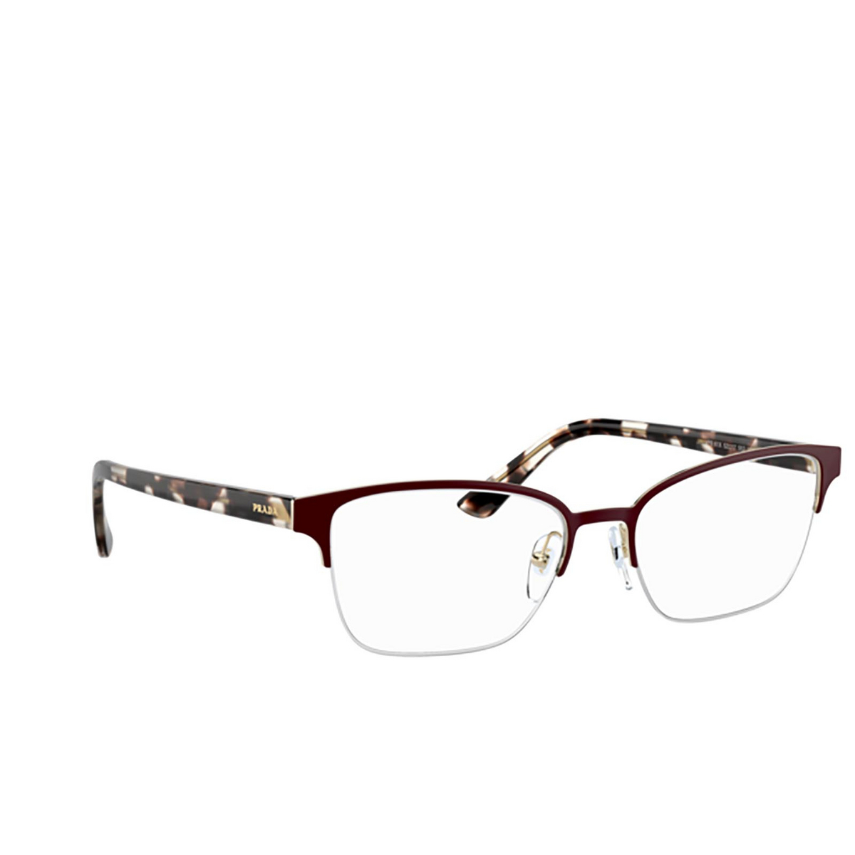 Prada PR 61XV Eyeglasses 3311O1 Top Brown / Rose Gold - three-quarters view