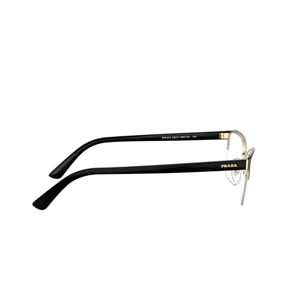 Prada PR 61XV Eyeglasses AAV1O1 Top Black / Pale Gold - 3/4