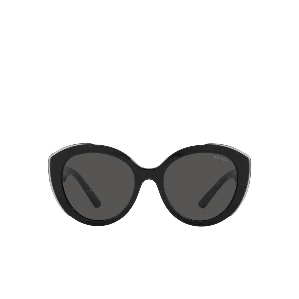 Prada® Butterfly Sunglasses: PR 01YS color Black Marble / Top Black Transp 09V5S0 - front view.