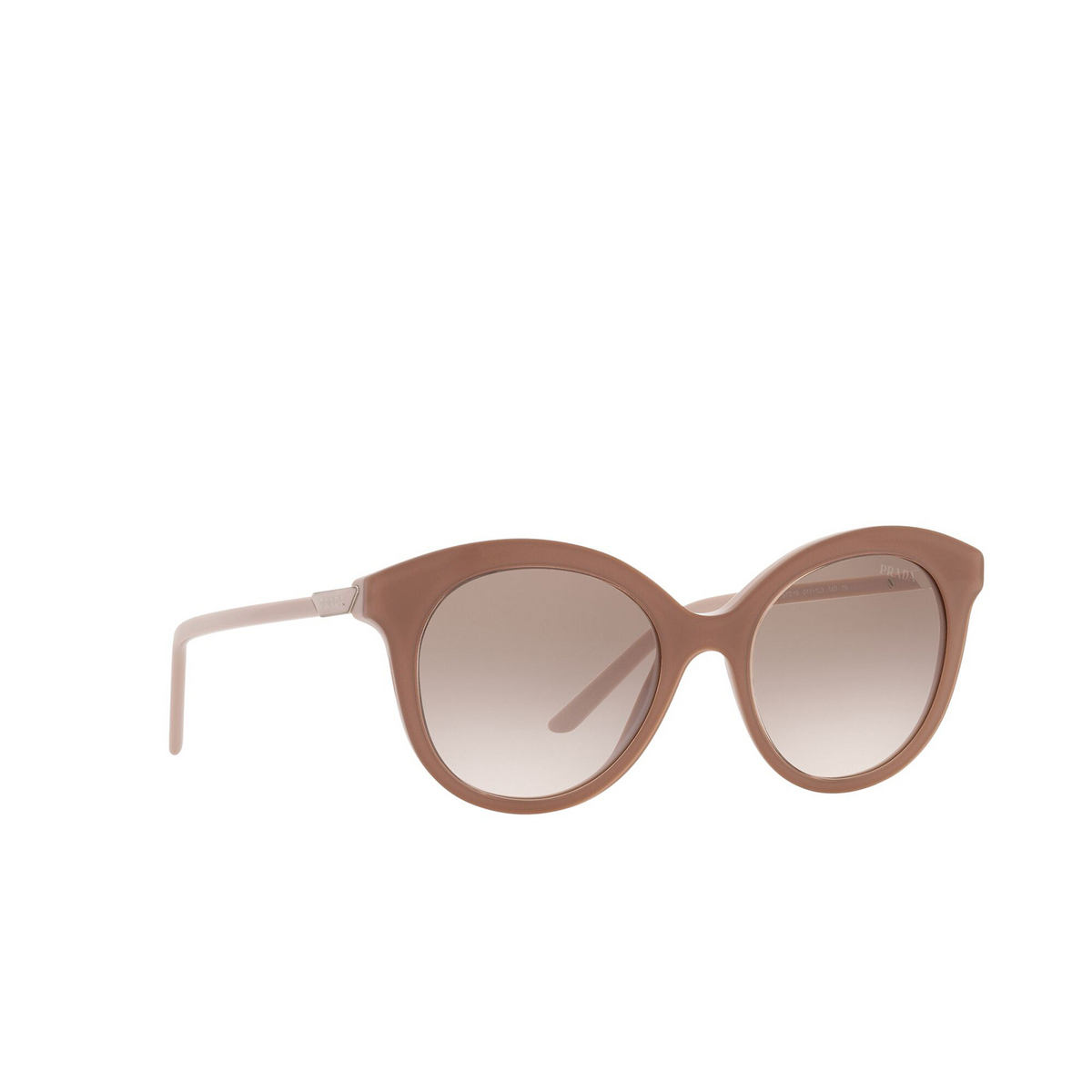 Prada® Round Sunglasses: PR 02YS color Alabaster / Crystal 01Y1L0 - three-quarters view.