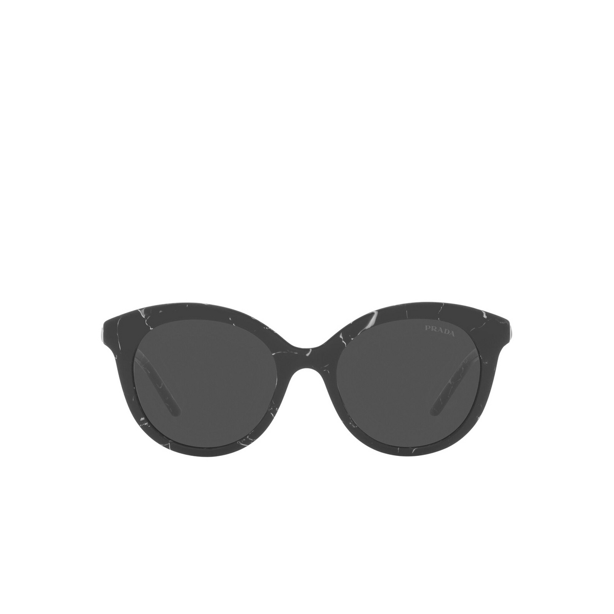 Prada® Round Sunglasses: PR 02YS color Black Marble 03Y5S0 - front view.