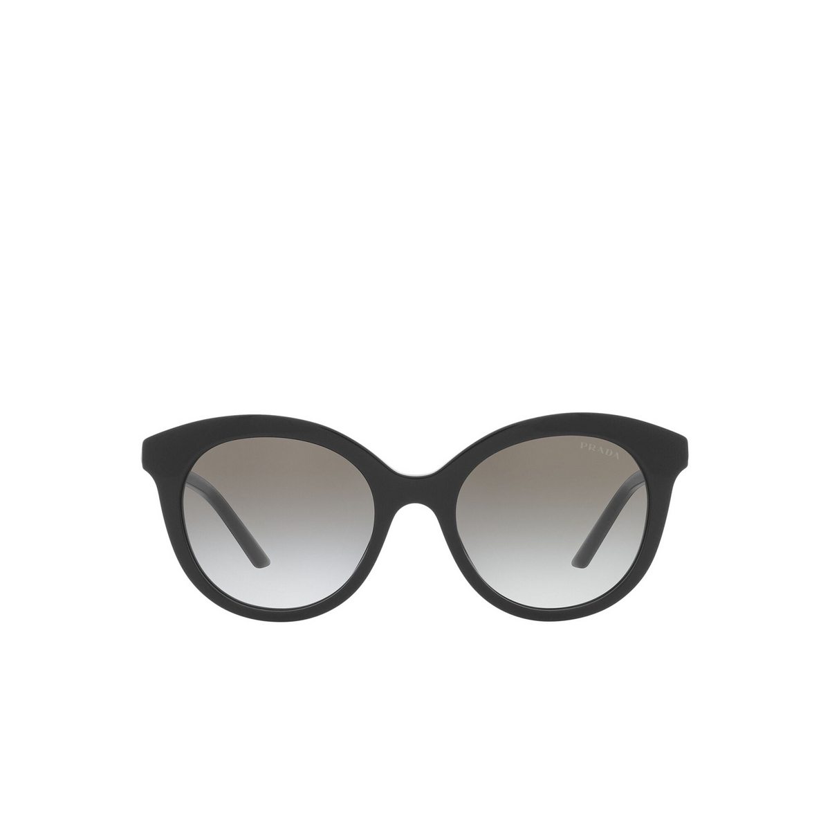 Prada® Round Sunglasses: PR 02YS color Black 1AB0A7 - front view.