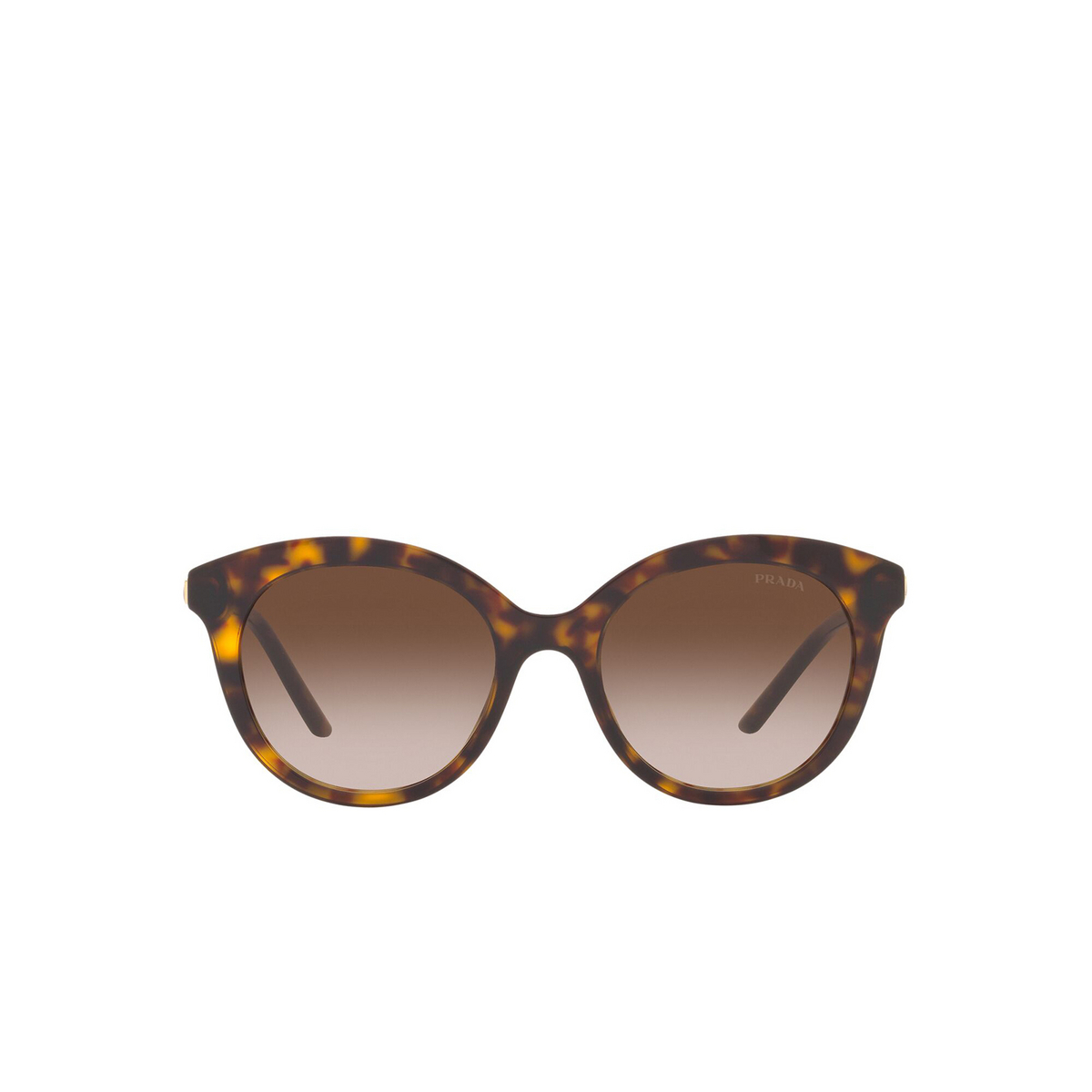 Prada® Round Sunglasses: PR 02YS color Tortoise 2AU6S1 - front view.