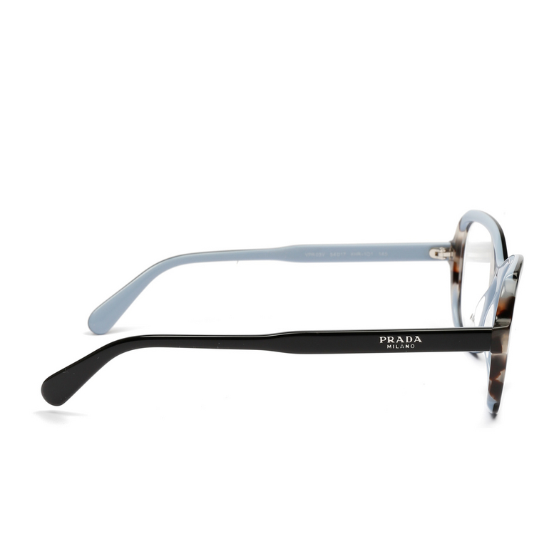 Prada PR 03VV Eyeglasses KHR1O1 top black / azure / spotted brown - 4/5