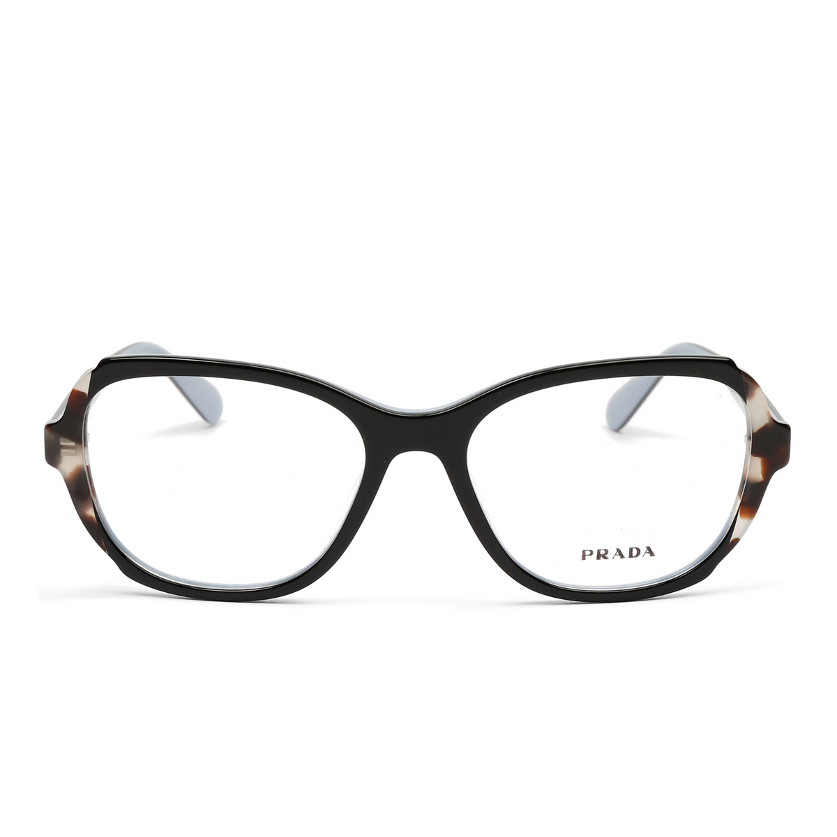 Prada PR 03VV Eyeglasses KHR1O1 TOP BLACK / AZURE / SPOTTED BROWN - front view