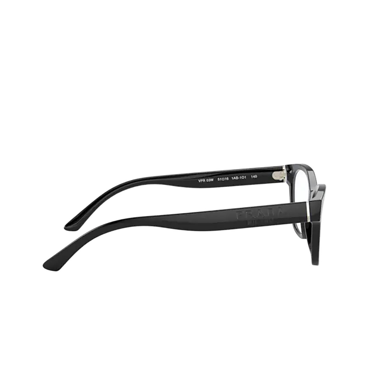 Prada PR 03WV Eyeglasses 1AB1O1 BLACK - product thumbnail 3/4