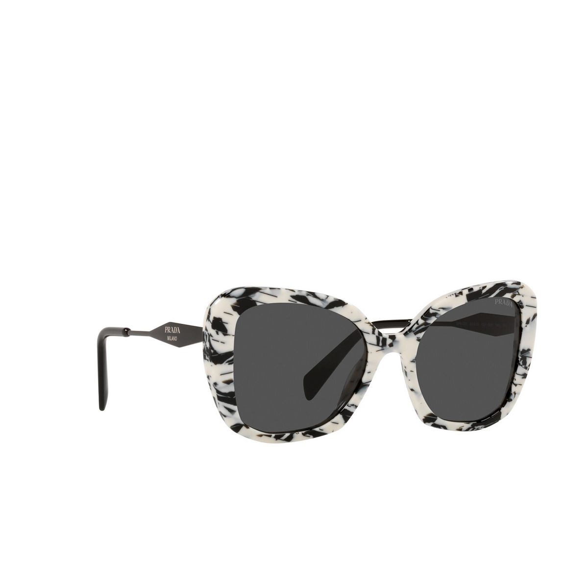 Prada® Butterfly Sunglasses: PR 03YS color Abstract Talc 02Y5S0 - three-quarters view.