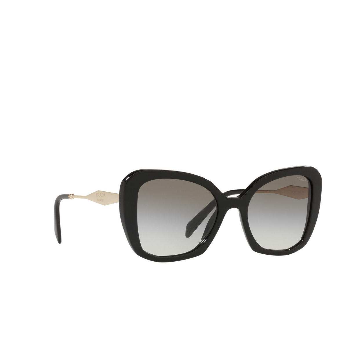 Prada® Butterfly Sunglasses: PR 03YS color Black 1AB0A7 - three-quarters view.
