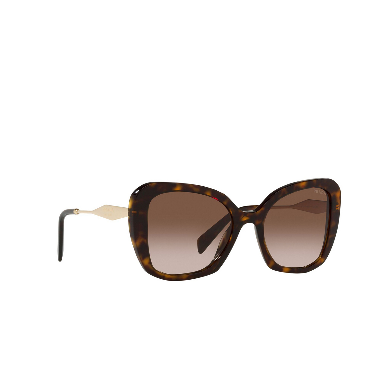 Prada® Butterfly Sunglasses: PR 03YS color Tortoise 2AU6S1 - three-quarters view.