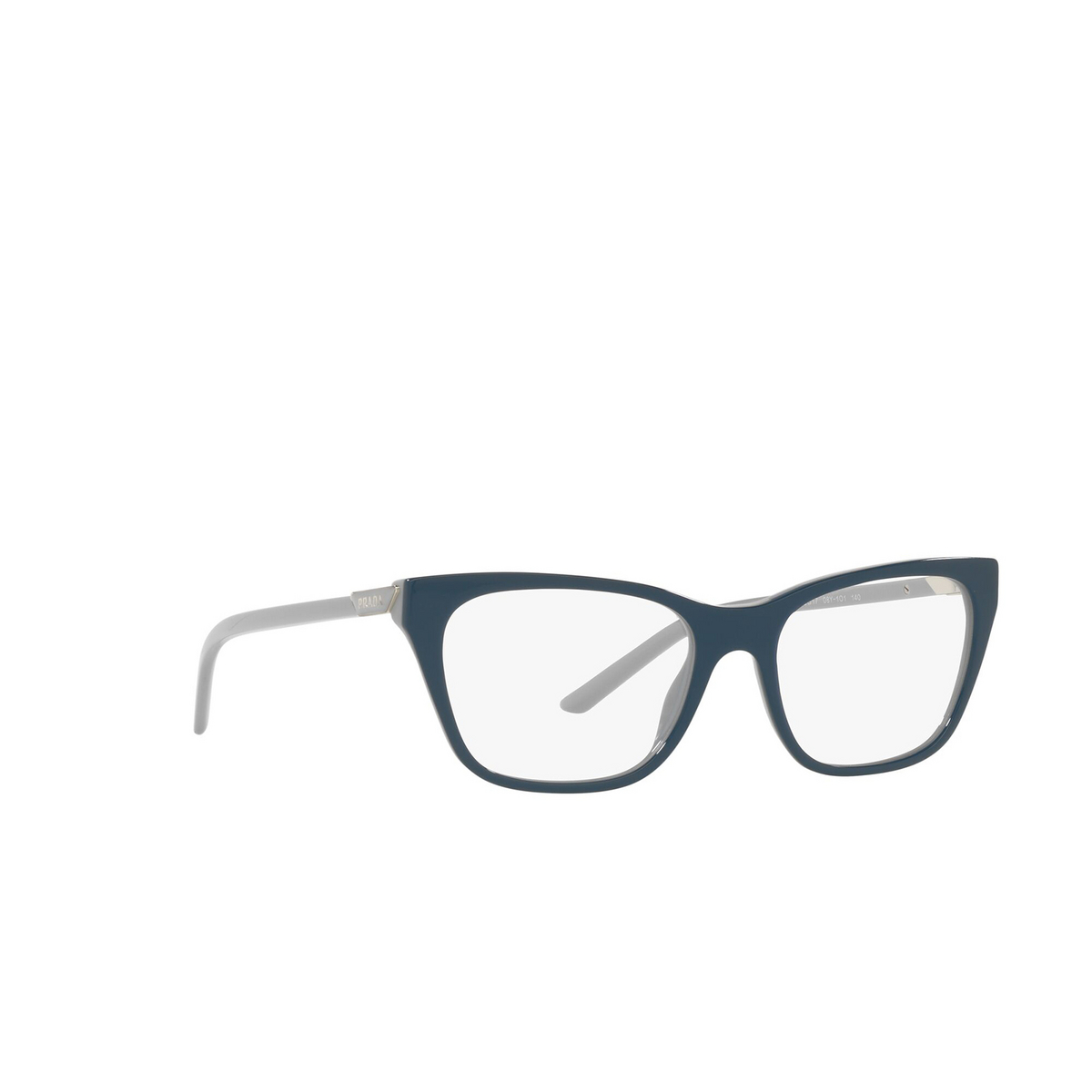 Prada® Butterfly Eyeglasses: PR 05YV color Fiordaliso / Crystal 08Y1O1 - three-quarters view.