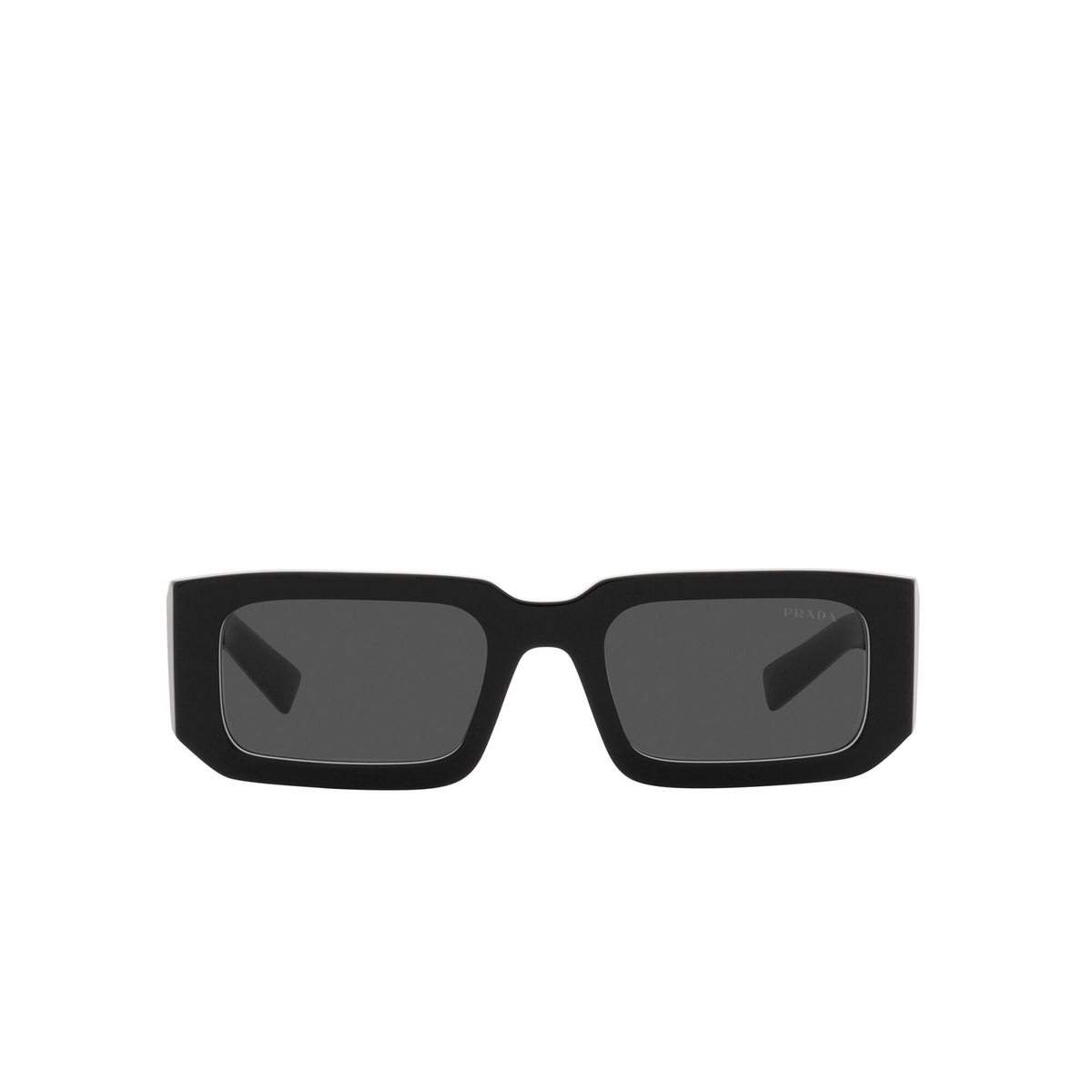 Prada® Rectangle Sunglasses: PR 06YS color Black / White 09Q5S0 - front view.