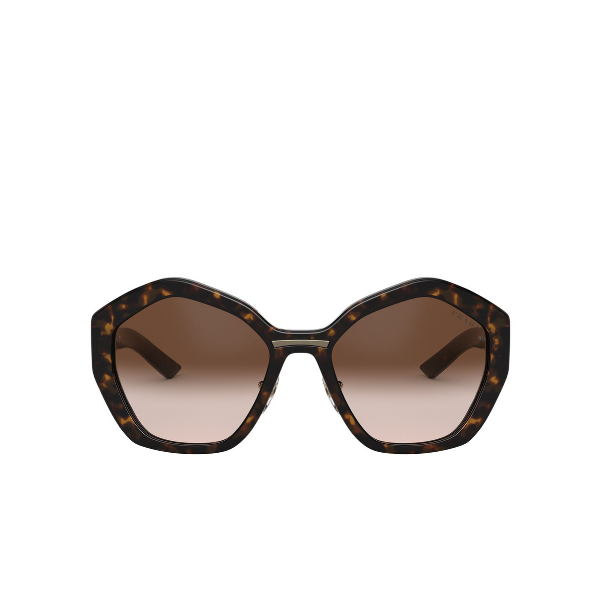Prada® Irregular Sunglasses: PR 08XS color Havana 2AU6S1 - front view.