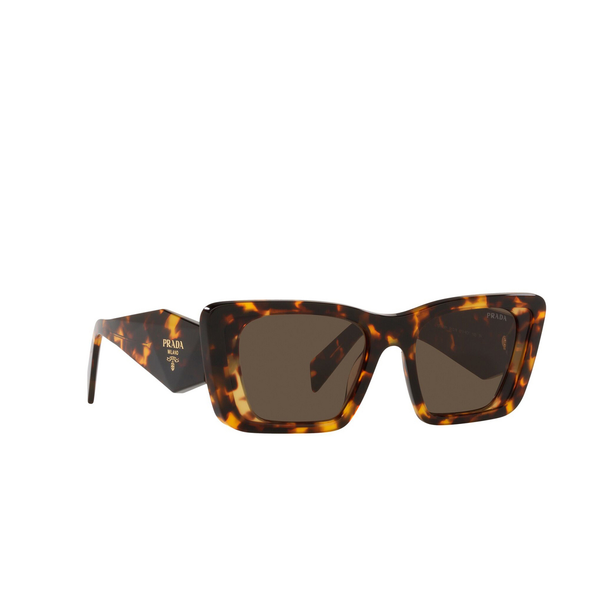 Prada® Butterfly Sunglasses: PR 08YS color Havana Honey 01V8C1 - three-quarters view.