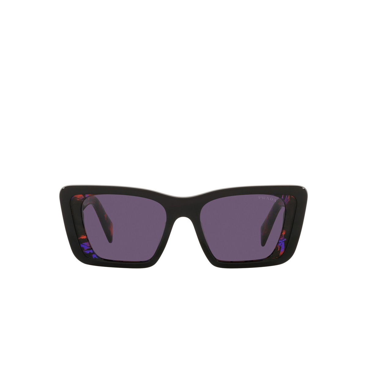 Prada® Butterfly Sunglasses: PR 08YS color Black / Havana Abstract 04V6O2 - front view.