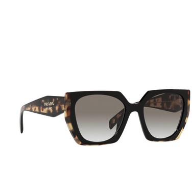Prada PR 15WS Sunglasses 3890A7 black/ medium tortoise - three-quarters view