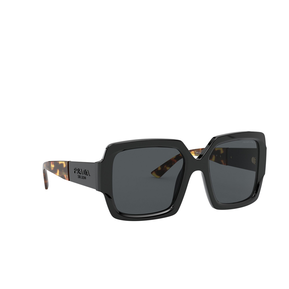 Prada PR 21XS Sunglasses 1AB5Z1 Black - three-quarters view