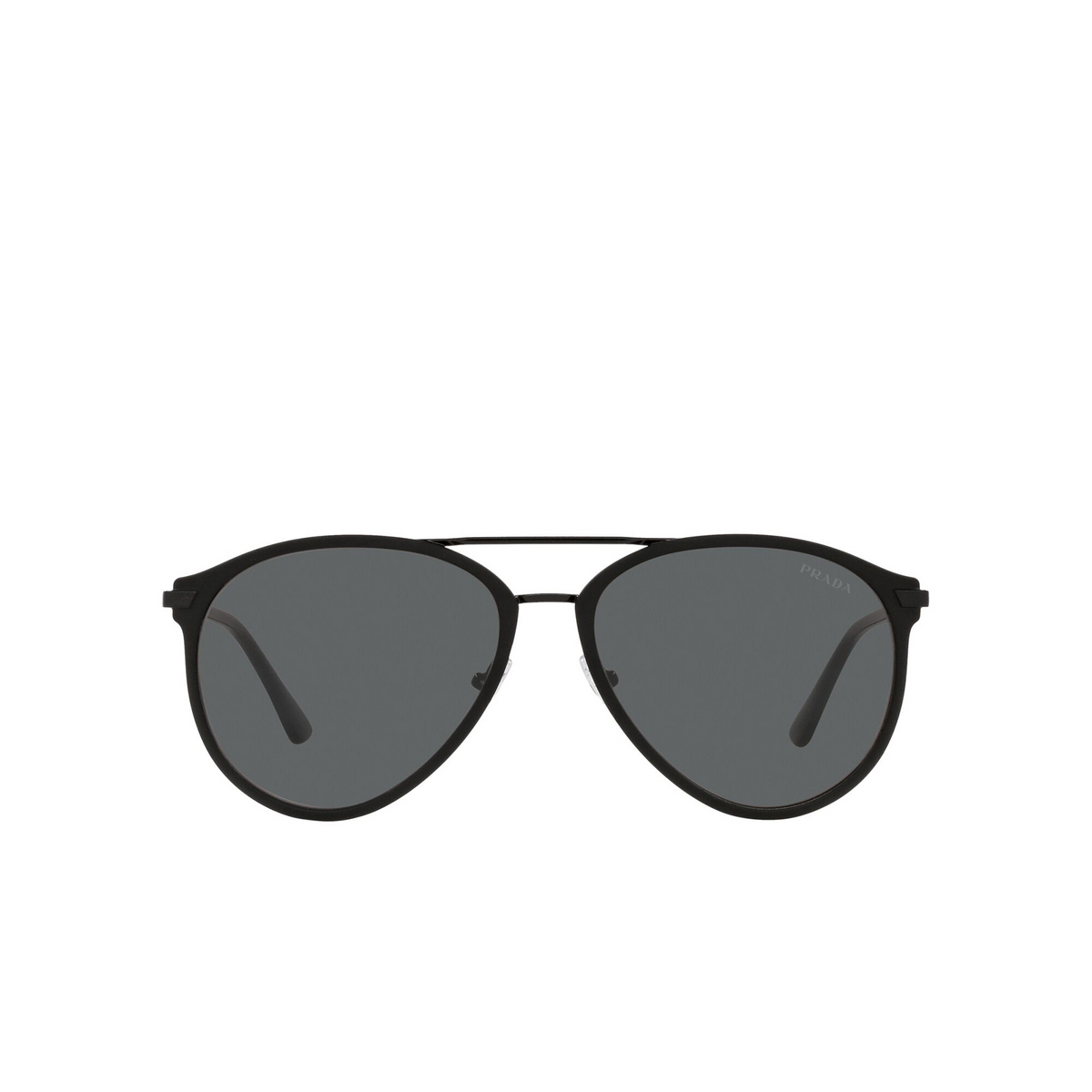 Prada® Aviator Sunglasses: PR 51WS color Matte Black / Black 07F731 - front view.
