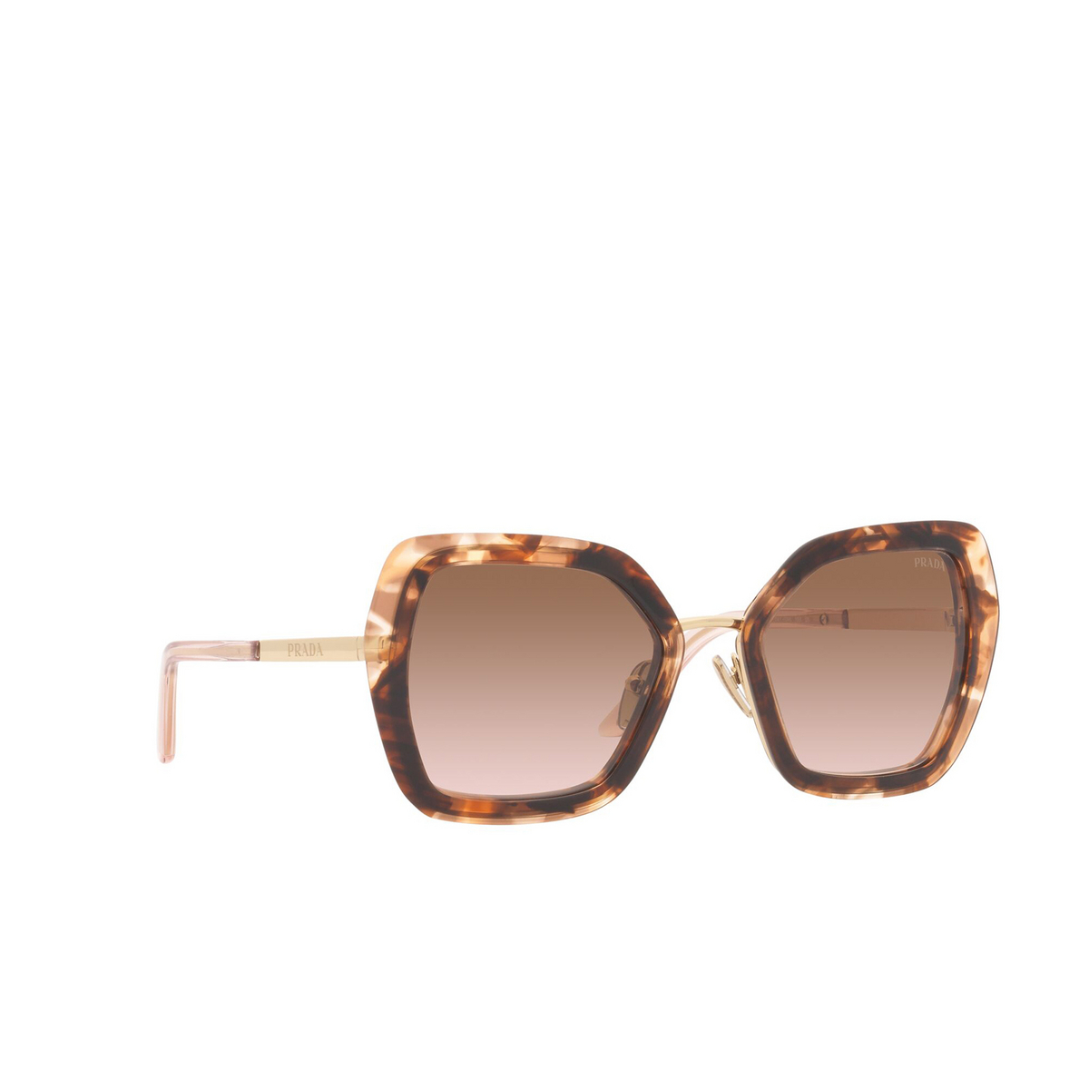 Prada® Butterfly Sunglasses: PR 53YS color Caramel Tortoise 04Y0A6 - three-quarters view.