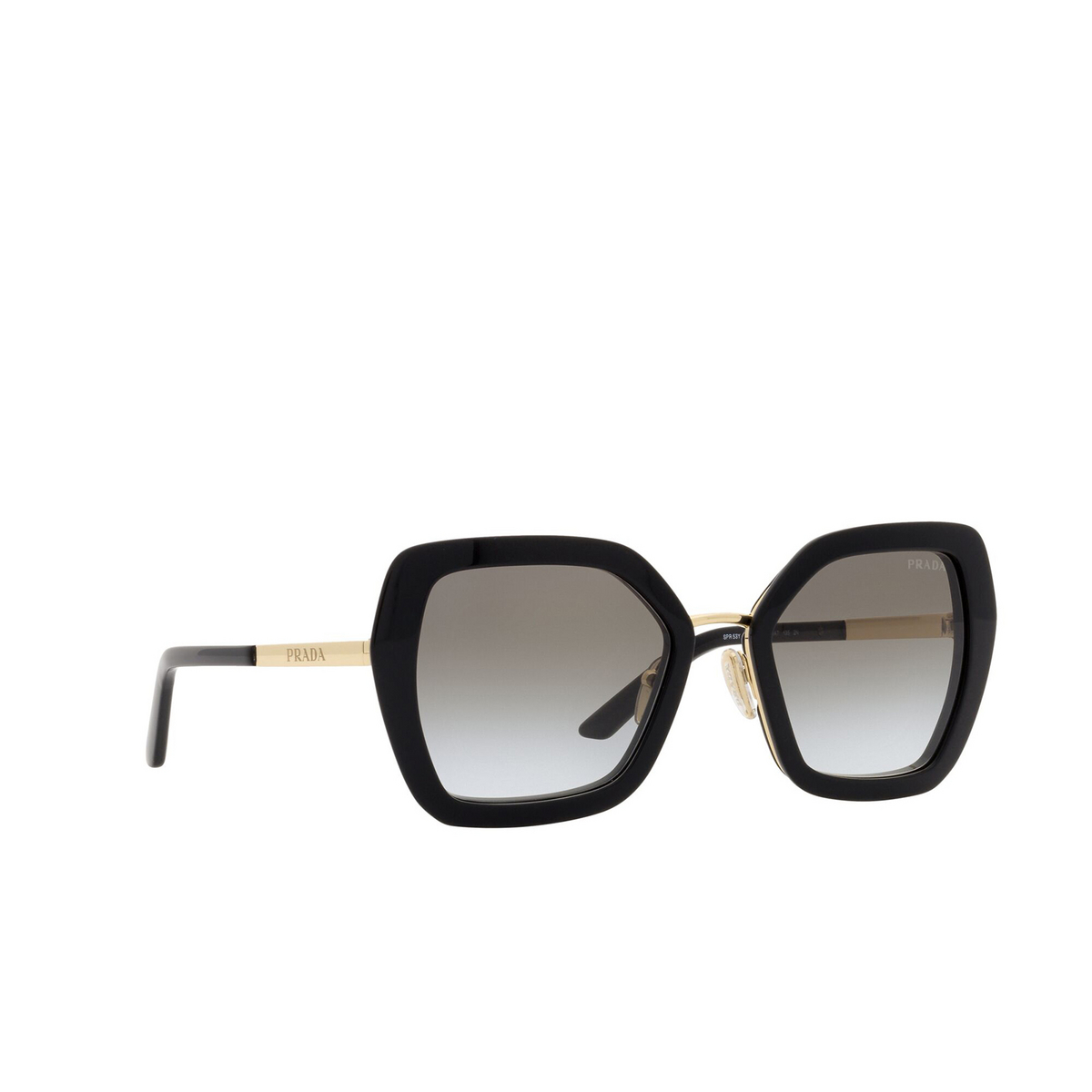Prada® Butterfly Sunglasses: PR 53YS color Black AAV0A7 - three-quarters view.