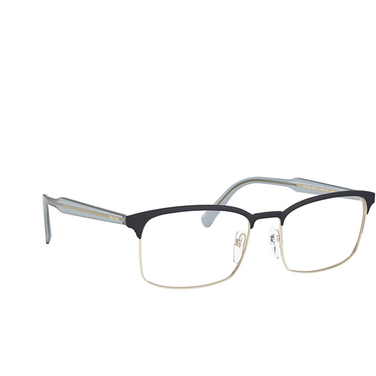 Prada PR 54WV Eyeglasses VH81O1 matte blue / pale gold - three-quarters view